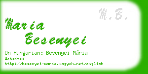 maria besenyei business card